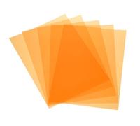 sourcing map 5 fogli di plastica colorata, formato A4, trasparente, color ambra, filtro per la luce in gel, impermeabile, 29,7 x 21,1 cm, per fai da te, illuminazione a LED, foto (arancione)