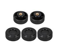 sourcing map 5 manopole zigrinate dritte M6 filettatura femmina 38 mm testa in plastica foro non passante in ottone maniglie di bloccaggio filettate maniglia lucida manopola di serraggio a mano viti a