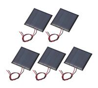 sourcing map 5 mini pannelli solari da 2 V, 0,22 W, 110 mA, piccoli pannelli solari policristallini con 2 cavi per kit di materiali elettrici fai da te per giocattoli, caricabatterie, 44 mm x 44 mm