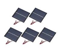 sourcing map 5 mini pannelli solari da 3 V, 0,45 W, 150 mA, piccoli pannelli solari policristallini con 2 cavi per kit di materiali elettrici fai da te per giocattoli, caricabatterie, 60 mm x 55 mm