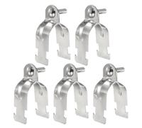 sourcing map 5 morsetti per puntone EMT da 3,5 cm, lunghezza 9,1 cm, universale, in acciaio inox 304, zincato, accessorio per canale, con bullone e dado, per condotto rigido EMT, argento