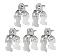 sourcing map 5 morsetti per puntone EMT da 3,8 cm, lunghezza 7,1 cm, universale, in acciaio inox 304, zincato, accessorio per canale, con bullone e dado, per condotto rigido EMT, argento
