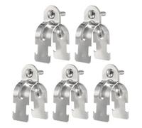 sourcing map 5 morsetti per puntone EMT da 3,9 cm, lunghezza 7,4 cm, universale, in acciaio inox 304, zincato, accessorio per canale, con bullone e dado, per condotto rigido EMT, argento