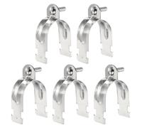 sourcing map 5 morsetti per puntone EMT da 6,3 cm, lunghezza 10,5 cm, universale, in acciaio inox 304, zincato, accessorio per canale, con bullone e dado, per condotto rigido EMT, argento