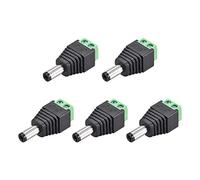 sourcing map 5 pezzi 5,5x2,5mm DC Alimentazione Jack Spina Adattatore Connettore per LED Striscia CCTV Fotocamera Cavo Filo Termina