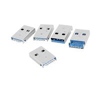 sourcing map 5 Pezzi schermato 180 Degree 9 Pin USB 3,0 Tipo A con Presa Jack Maschio