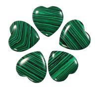 sourcing map 5 pietre di cristallo di malachite a forma di cuore, 2 cm, pietre e cristalli, pietre preziose lucide, per donne, regali, meditazione, artigianato, decorazione per la casa