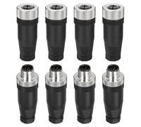 sourcing map 5 pin M12 maschio e femmina Aviation Wire Connector, 4 set impermeabile IP67 connettore circolare per reti strumenti computer