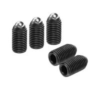 sourcing map 5 pistoni filettati a sfera M16 x 30 mm, in acciaio al carbonio, esagonali, a molla a sfera, per lubrificazione e utensili pneumatici, nero