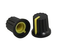 sourcing map 5 pomelli in plastica, colore: nero con marchio per Potentiometer, colore: giallo