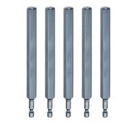 sourcing map 5 punte per cacciavite a testa esagonale piatta H12 (12 mm) con punta magnetica da 1/4" gambo esagonale lungo 150 mm (6") in acciaio S2 metrico esagonale, cacciavite per trapano e chiave