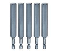 sourcing map 5 punte per cacciavite a testa esagonale piatta H12 (12 mm) con punta magnetica da 1/4" gambo esagonale lungo 100 mm (4") in acciaio S2 metrico esagonale, cacciavite per trapano e chiave