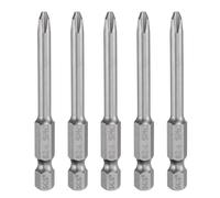 sourcing map 5 punte per cacciavite Phillips PH2 da 1/4", codolo esagonale, 65 mm, in acciaio S2, di grado industriale, punte per trapano elettrico, punta da 4,5 mm
