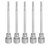 sourcing map 5 punte per trapano con attacco metrico da 17 mm, codolo esagonale da 1/4", lunghe 150 mm, prese magnetiche a 6 punti, cambio rapido, in acciaio CR-V, per avvitatori elettrici