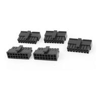 sourcing map 5 Pz 16 pernoMale Fessura 3mm Passo PSU Scheda PCB Auto connettore ATX Nero
