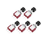 sourcing map 5 pz 2A/5A 250V AC/120V AC 7mm Mini Interruttore Momentaneo Pulsante SPST NO+NC Nero Interruttore Pulsante con Piedino di Saldatura per Dispositivi Elettronici