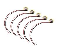 sourcing map 5 Pz Piezo Dischi 12mm Acustici Pickup Trasduttore Ceramica Cavi Trigger Buzzer Drum Guitar