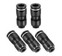 sourcing map 5 raccordi a pressione per collegare tubi di riduzione da 3/8 "OD x 1/4" tubo OD dritto pneumatico rapido connettore per tubo di tubo flessibile per acqua, olio, gas, aria, tubo, nero