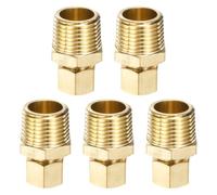 sourcing map 5 raccordi per tubi di compressione in ottone 0,8 cm OD x 1,3 cm NPT x 4 cm filettatura maschio connettore a compressione raccordo dritto adattatore per linee d'aria, olio, carburante