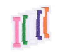 sourcing map 5 toppe termoadesive con lettera, 3,8 cm, ricamate, con lettere dell'alfabeto, da cucire, per vestiti, calze, jeans, cappelli, accessori fai da te (5 colori)