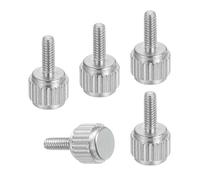 sourcing map 5 viti a testa piatta M2 x 6 mm, in acciaio inox, zigrinate metriche, con testa rotonda, manopole per stringere a mano, per strumenti di misurazione