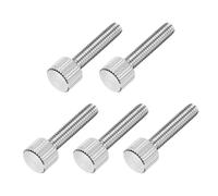 sourcing map 5 viti a testa piatta zigrinate M4 x 20 mm, in acciaio inox 304, a testa piatta, completamente filettate, per casa, elettronica, macchina