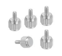 sourcing map 5 viti per calibro a corsoio M2 x 4 mm, in acciaio inossidabile, viti a testa piatta metriche zigrinate a testa tonda, manopole per stringere a mano, elementi di fissaggio per strumenti