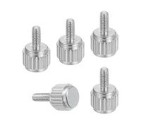 sourcing map 5 viti per calibro a corsoio M2 x 5 mm, in acciaio inossidabile, viti a testa piatta metriche zigrinate a testa tonda, manopole per stringere a mano, elementi di fissaggio per strumenti