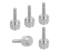 sourcing map 5 viti per calibro a corsoio M2 x 8 mm, in acciaio inossidabile, viti a testa piatta metriche zigrinate a testa tonda, manopole per stringere a mano, elementi di fissaggio per strumenti