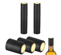 sourcing map 50 capsule termorestringenti in PVC, 1,3 x 1,8 capsule per bottiglie di vino, tappi termorestringenti per bottiglie di vino, cantine e cucina di casa, oro/nero