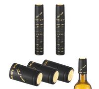 sourcing map 50 capsule termorestringenti in PVC, 1,3 x 2,4 capsule per bottiglie di vino termoretraibili tappi per bottiglie di vino cantine e cucina di casa, uva dorata/lettera nera lamina d'oro