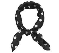 sourcing map 50 centimetri 1950s Vintage Retro Polka Dots Piazza Sciarpa Testa Collo Sciarpe Fazzoletto, Nero , M