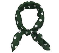 sourcing map 50 centimetri 1950s Vintage Retro Polka Dots Piazza Sciarpa Testa Collo Sciarpe Fazzoletto, Verde, M