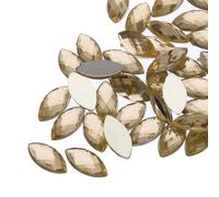 sourcing map 50 gemme in acrilico occhio di cavallo, 7 x 15 mm, con retro piatto, strass artificiali per fai da te, perline, matrimoni, feste, pittura del viso, creazione di gioielli, champagne