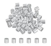 sourcing map 50 manicotti a crimpare in alluminio, ghiera rotonda da 6 mm, per crimpare cavi M6 per cavi metallici e cavi, morsetti estremità della corda