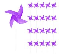 sourcing map 50 mulini a vento per cortile giardino 43,2 x 23,1 cm 4 foglie girandole mulini a vento filatori antivento impermeabili dispositivi per uccelli con paletti per decorazione patio, viola