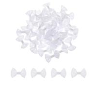 sourcing map 50 papillon bianchi da 3,8 x 2,5 cm, mini fiocco per artigianato, piccoli fiocchi di raso, per fai da te, cucito, scrapbooking, regalo di nozze, decorazione della casa