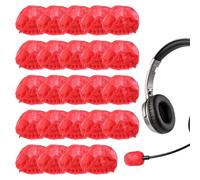 sourcing map 50 pezzi usa e getta da bavero microfono antivento in tessuto non tessuto mini dimensioni lavalier microfono antivento copertura per foro auricolare auricolare cuffie lavalier microfono