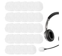 sourcing map 50 pezzi usa e getta per microfono lavalier antivento in tessuto non tessuto mini dimensioni lavalier microfono per foro auricolare auricolare cuffie lavalier microfono, bianco