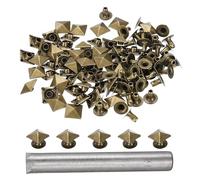 sourcing map 50 rivetti rapidi piramidali da 9 mm per pelle, punk, decorazione per pelle, con perforatore, per roccia, chiodini, abbigliamento, cinture, borse, scarpe, bronzo