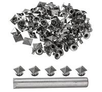sourcing map 50 rivetti rapidi piramidali da 9 mm, per pelle, punk, decorazione per pelle, con perforatore, per roccia, chiodi, abbigliamento, cinture, borse, scarpe, grigio