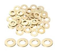 sourcing map 50 rondelle piatte in ottone M10, diametro interno 20 mm x diametro esterno 10 mm x spessore 2 mm, guarnizione metrica per viti, bulloni, dadi