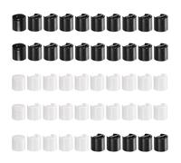 sourcing map 50 tappi superiori a disco in plastica PP, 28/410, tappi di ricambio durevoli, per bottiglie da spremere, bottiglie ricaricabili, plastica, vuoti, shampoo, nero/bianco