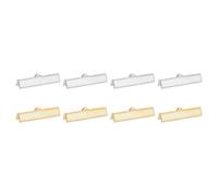 sourcing map 50 terminali a crimpare per nastro, 30 mm, per segnalibri, chiusure a crimpare per bracciali, collane e gioielli, 2 colori