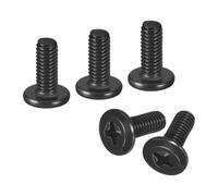 sourcing map 50 viti a testa rotonda piatta M4 da 0,7 x 10 mm, in acciaio inossidabile 304, viti a testa svasata Phillips, filettatura completa, ossido nero