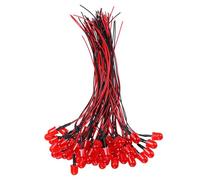 sourcing map 50pcs 10mm LED Diodo Luci, Luce Rossa DC 12V Pre-Wired Piccolo Emitting LED Luce Alta Luminosità