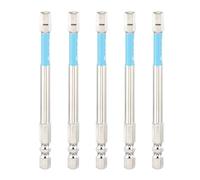 sourcing map 5pcs Hex Impact Cacciavite Bit 6mm (H6.0) Magnetico Testa Piatta 1/4 "Hex Shank 100mm (4") Lungo Cromatura S2 Acciaio Esagonale Chiave Punte Utensili Elettrici