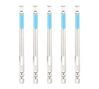 sourcing map 5pcs Hex Impact Cacciavite Bit 6mm (H6.0) Magnetico Testa Piatta 1/4 "Hex Shank 110mm (4.3") Lungo Cromatura S2 Acciaio Esagonale Chiave Punte Utensili Elettrici