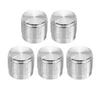 sourcing map 5pcs Potenziometro Manopola zigrinata Albero Argento Tonalità Alluminio 6mm Diametro Albero Manopola Rotante 15mmx13mm Manopola di Controllo del Volume
