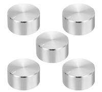 sourcing map 5pcs Potenziometro Manopola zigrinata Albero Argento Tono Alluminio Superficie Liscia Manopola Rotante 26mmx13mm Manopola di Controllo del Volume